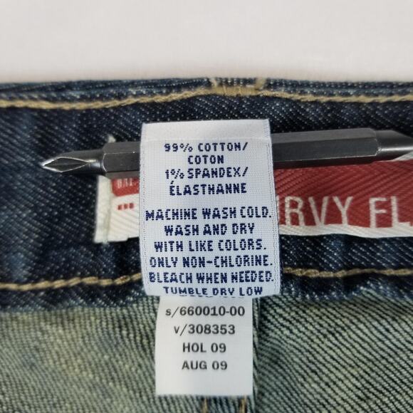 GAP Jeans Womens 10R Blue Curvy Flare Bootcut Stretch Denim Mid Rise 32x33 - Picture 6 of 10